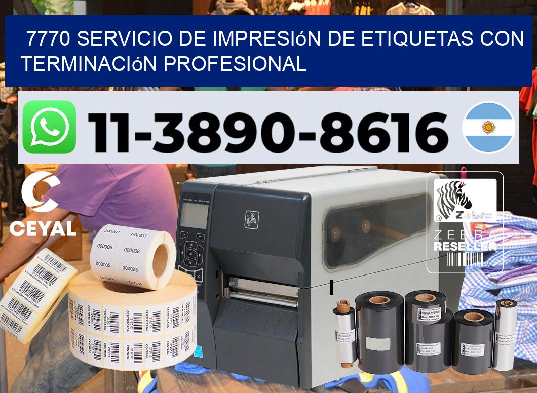 7770 Servicio de impresión de etiquetas con terminación profesional