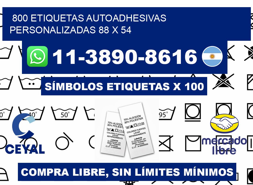 800 Etiquetas autoadhesivas personalizadas 88 x 54