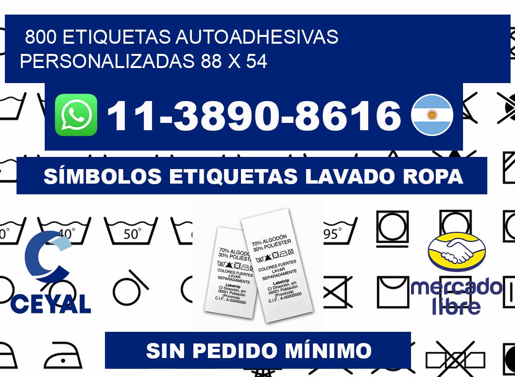 800 Etiquetas autoadhesivas personalizadas 88 x 54