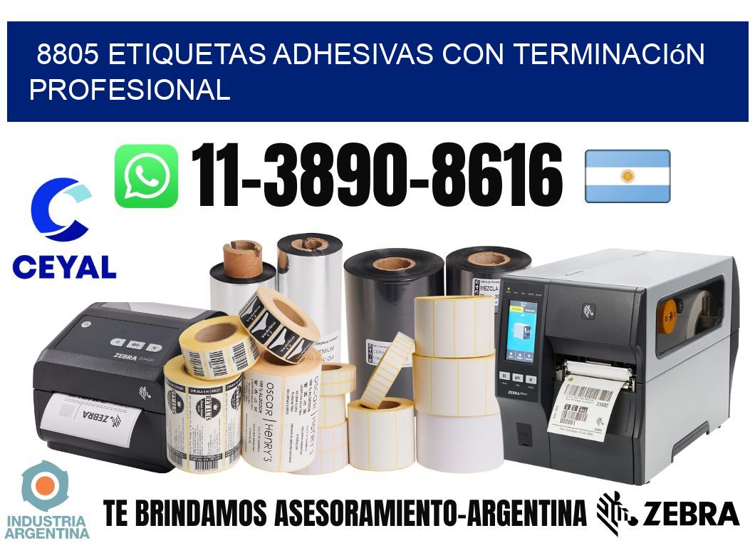 8805 Etiquetas adhesivas con terminación profesional