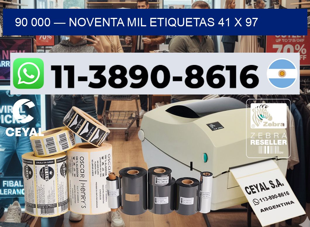90 000 — noventa mil etiquetas 41 x 97