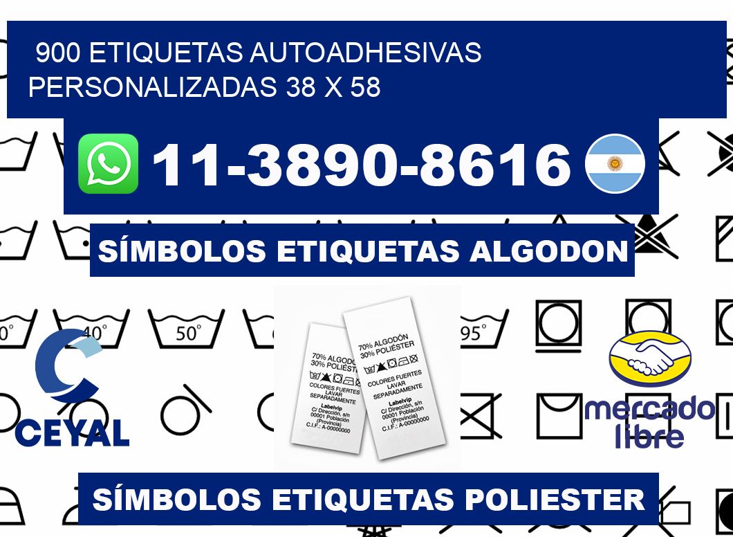 900 Etiquetas autoadhesivas personalizadas 38 x 58