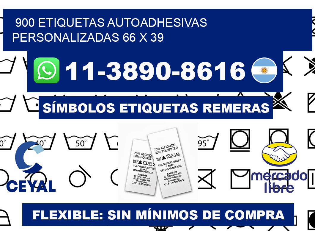 900 Etiquetas autoadhesivas personalizadas 66 x 39