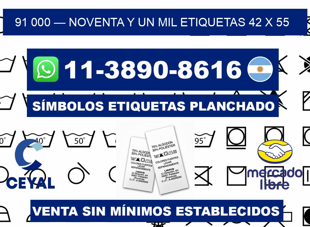 91 000 — noventa y un mil etiquetas 42 x 55