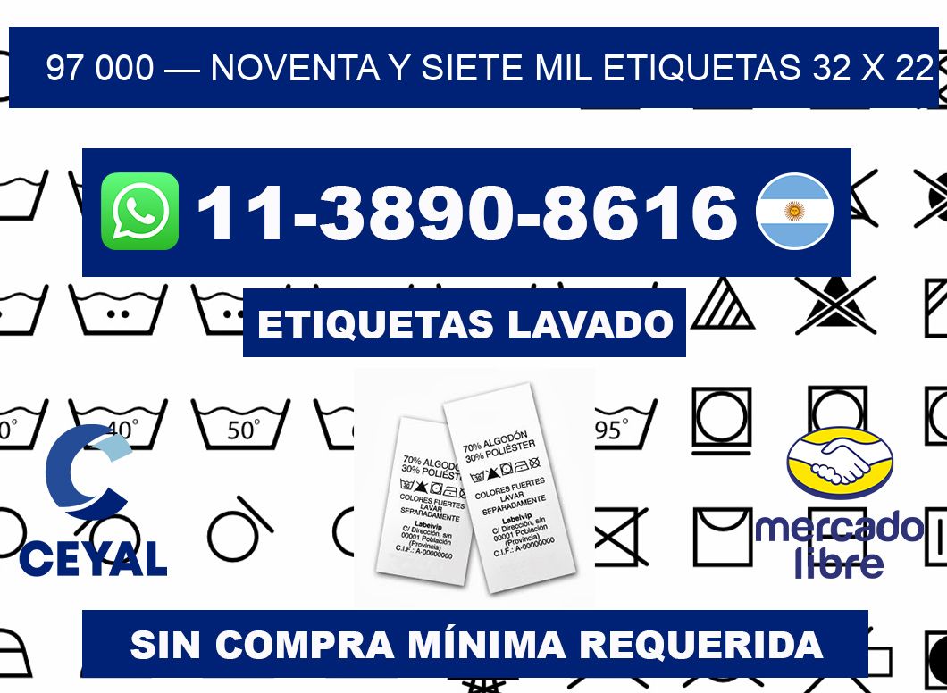 97 000 — noventa y siete mil etiquetas 32 x 22