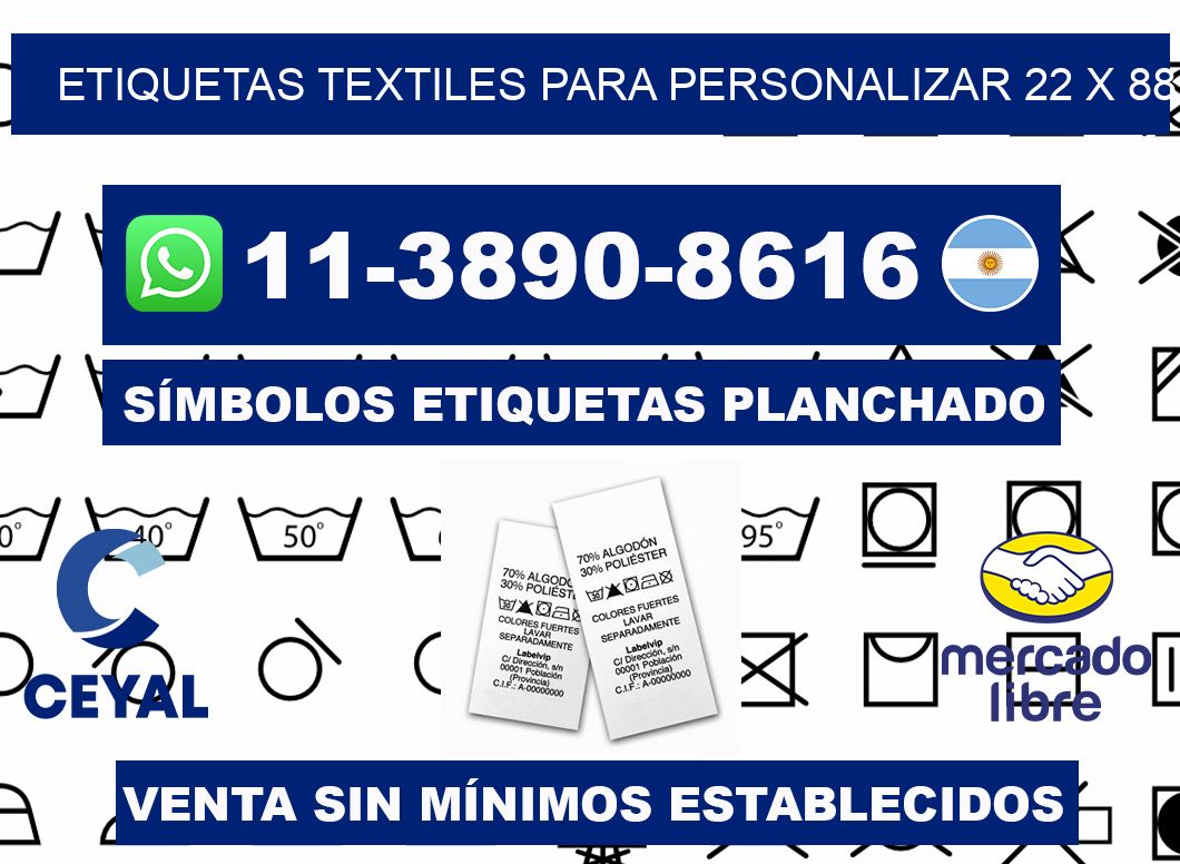 ETIQUETAS TEXTILES PARA PERSONALIZAR 22 x 88