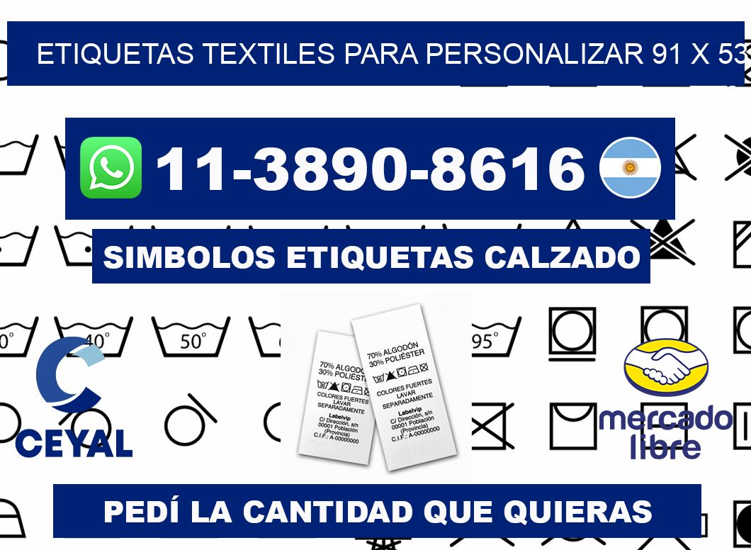 ETIQUETAS TEXTILES PARA PERSONALIZAR 91 x 53