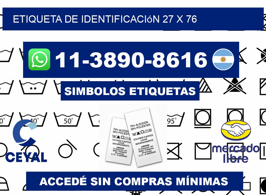 Etiqueta de identificación 27 x 76
