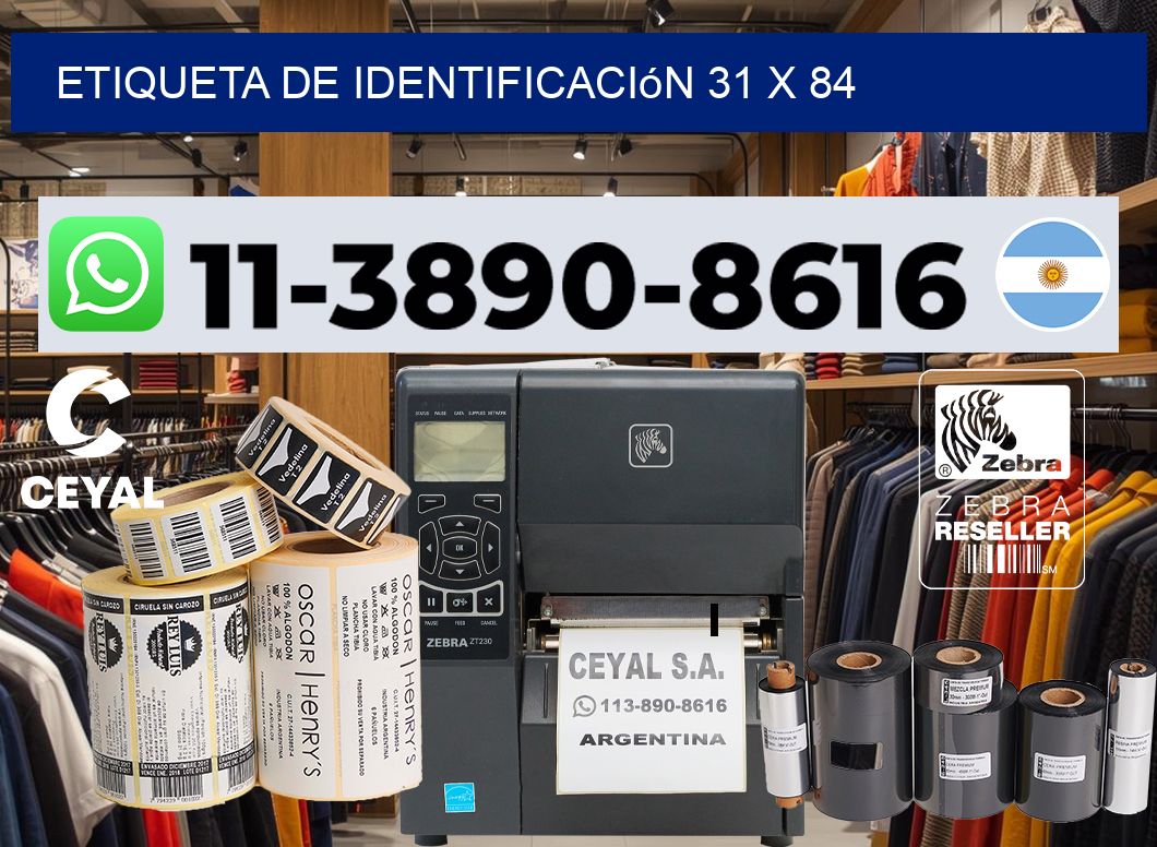 Etiqueta de identificación 31 x 84