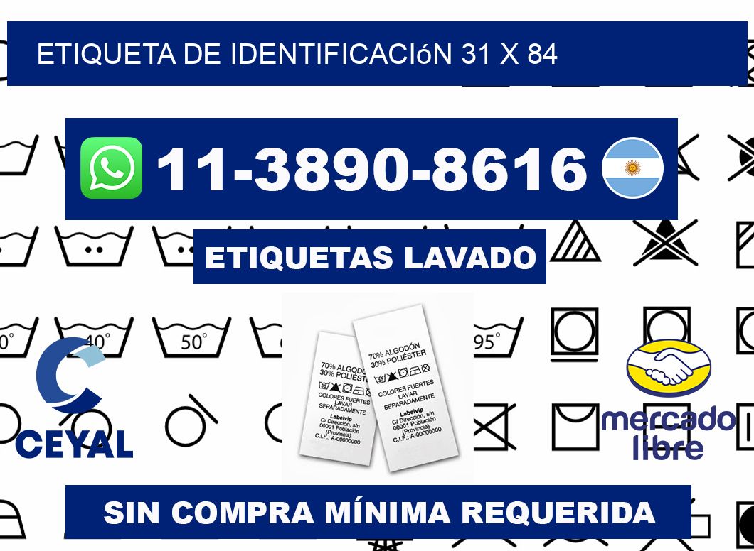 Etiqueta de identificación 31 x 84