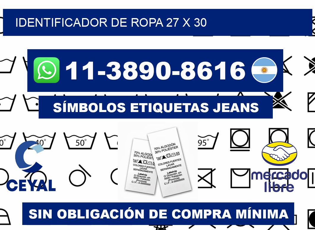 Identificador de ropa 27 x 30