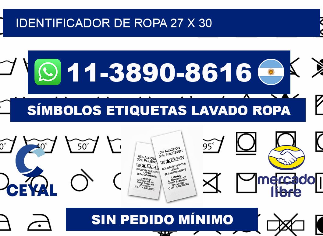 Identificador de ropa 27 x 30