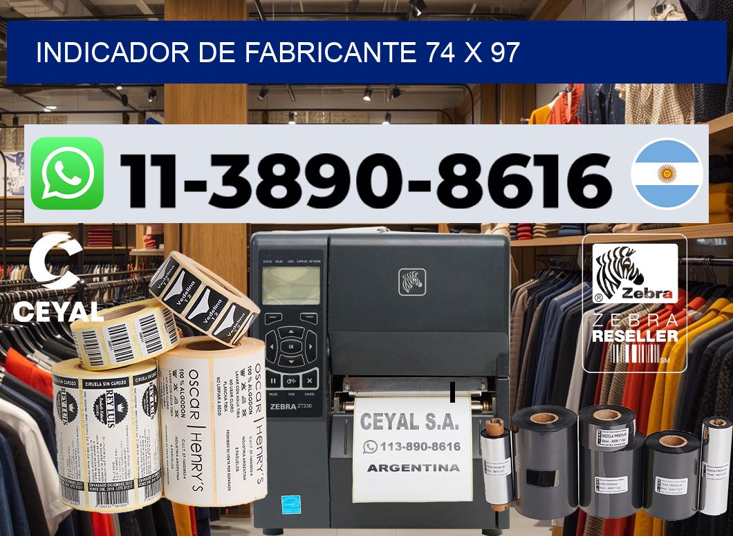 Indicador de fabricante 74 x 97
