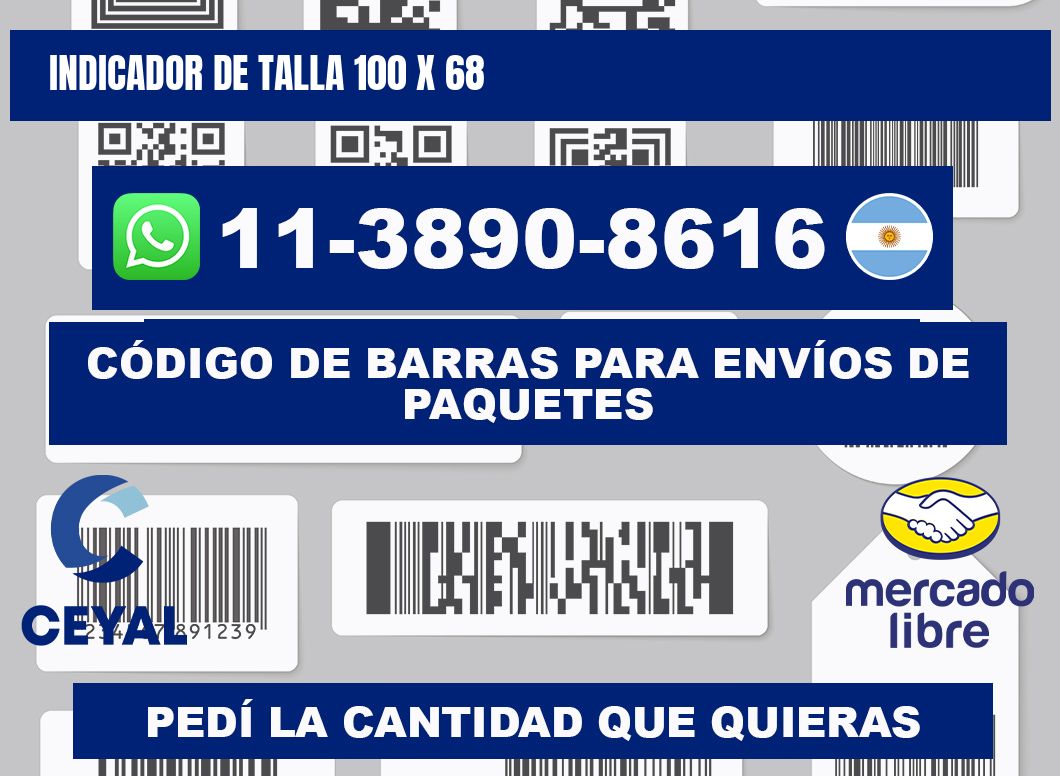 Indicador de talla 100 x 68