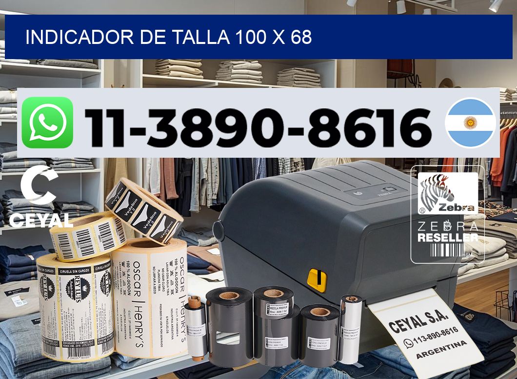 Indicador de talla 100 x 68