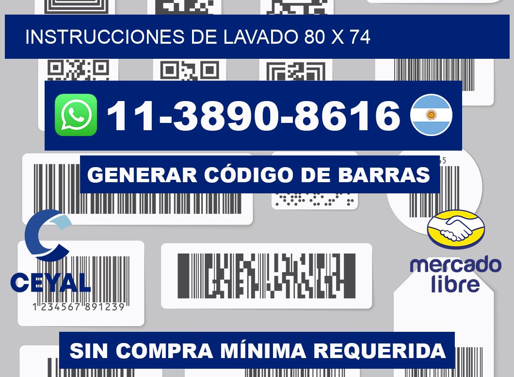 Instrucciones de lavado 80 x 74
