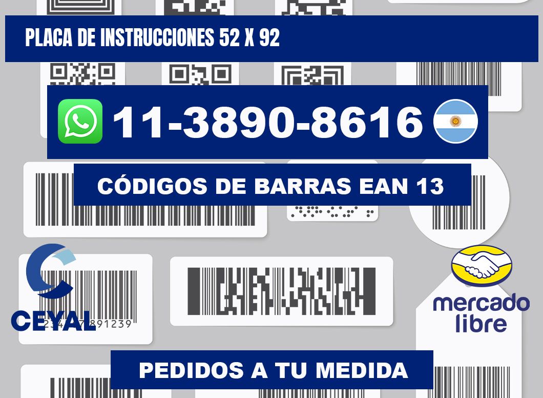 Placa de instrucciones 52 x 92