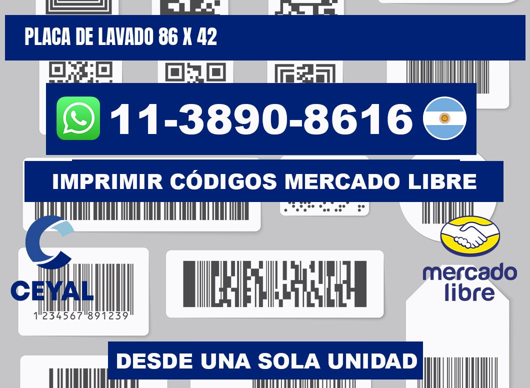 Placa de lavado 86 x 42