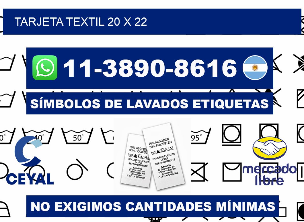 Tarjeta textil 20 x 22