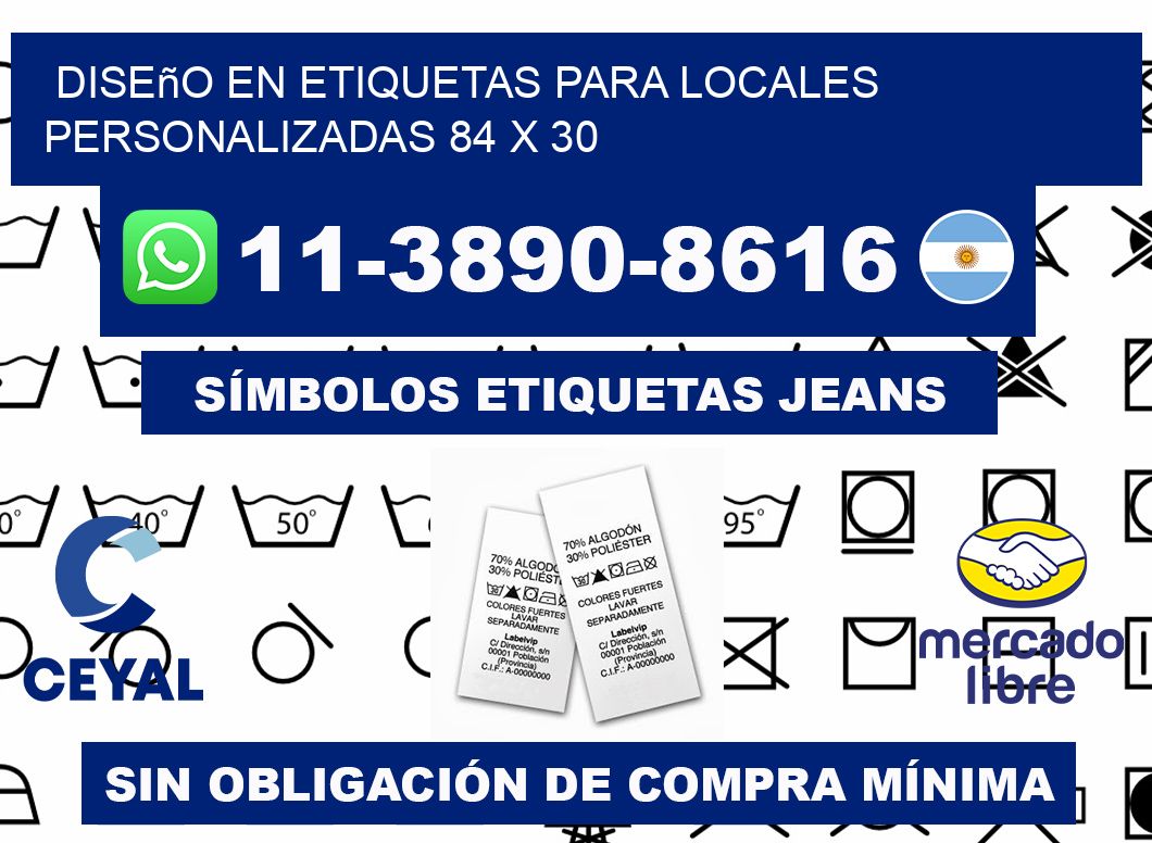 diseño en etiquetas para locales personalizadas 84 x 30