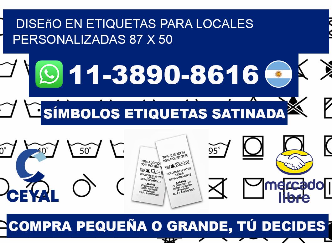 diseño en etiquetas para locales personalizadas 87 x 50