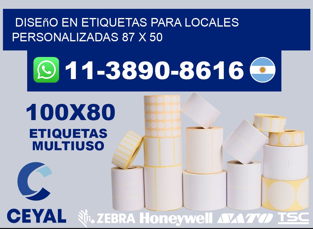 diseño en etiquetas para locales personalizadas 87 x 50