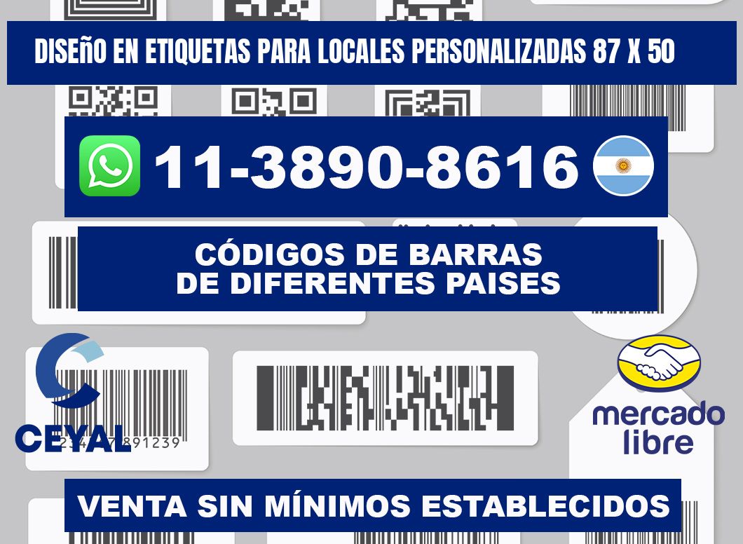 diseño en etiquetas para locales personalizadas 87 x 50