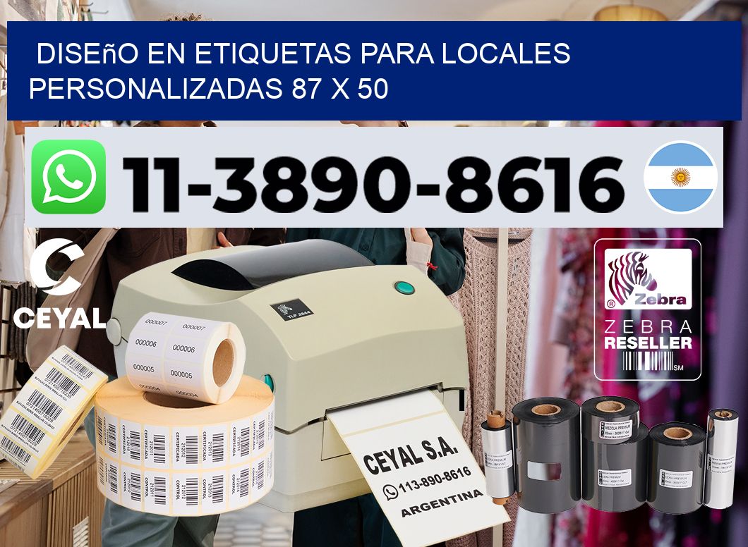 diseño en etiquetas para locales personalizadas 87 x 50