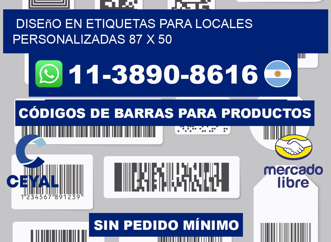 diseño en etiquetas para locales personalizadas 87 x 50