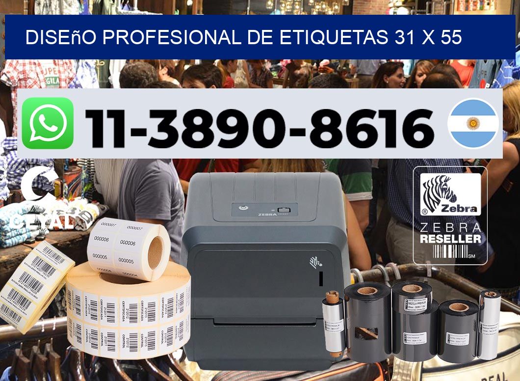 diseño profesional de etiquetas 31 x 55