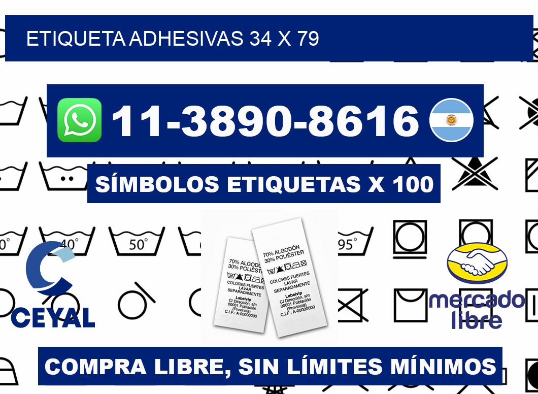 etiqueta adhesivas 34 x 79