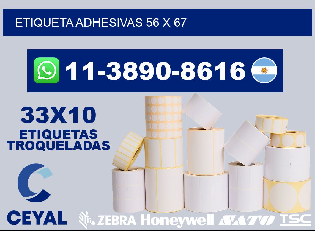 etiqueta adhesivas 56 x 67