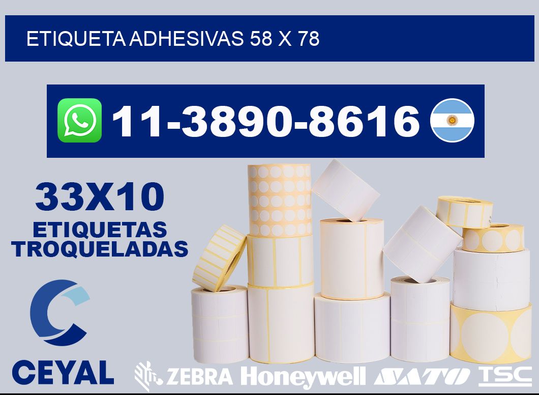 etiqueta adhesivas 58 x 78