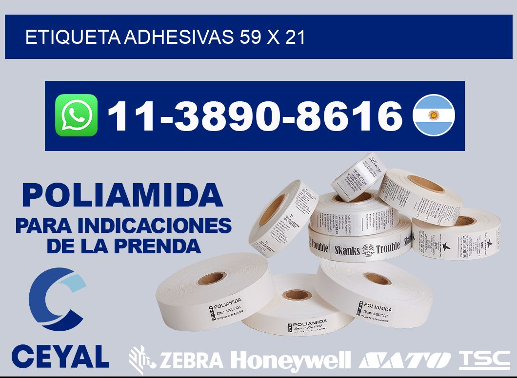 etiqueta adhesivas 59 x 21
