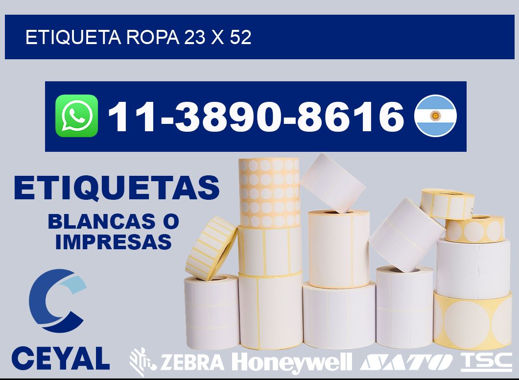 etiqueta ropa 23 x 52