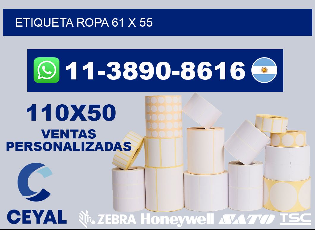 etiqueta ropa 61 x 55
