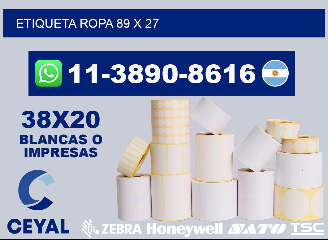 etiqueta ropa 89 x 27