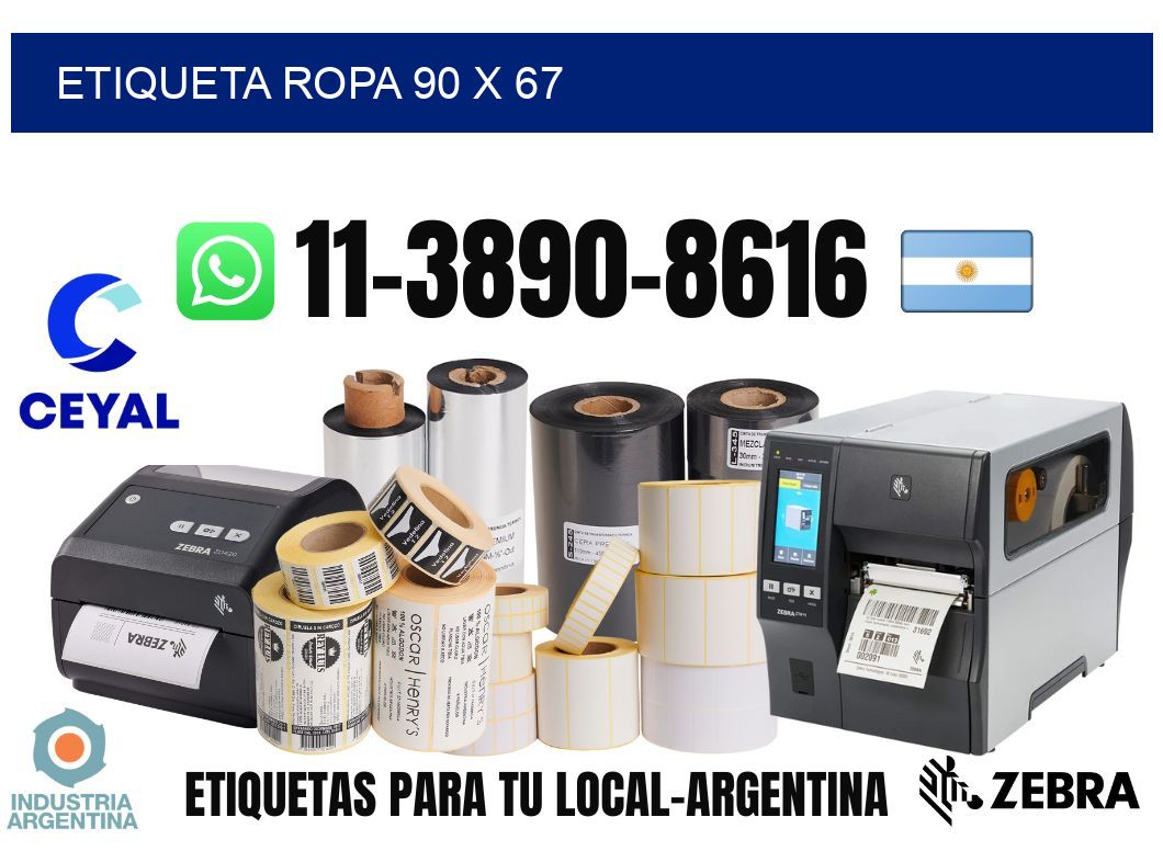 etiqueta ropa 90 x 67