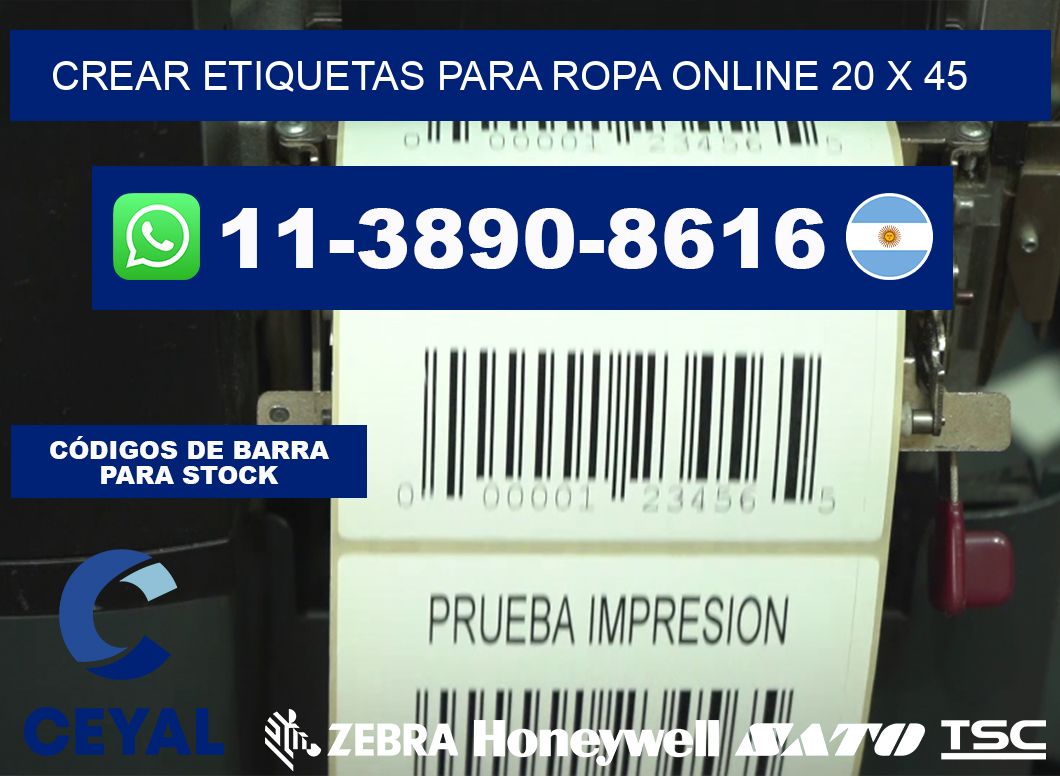 Crear etiquetas para ropa online 20 x 45