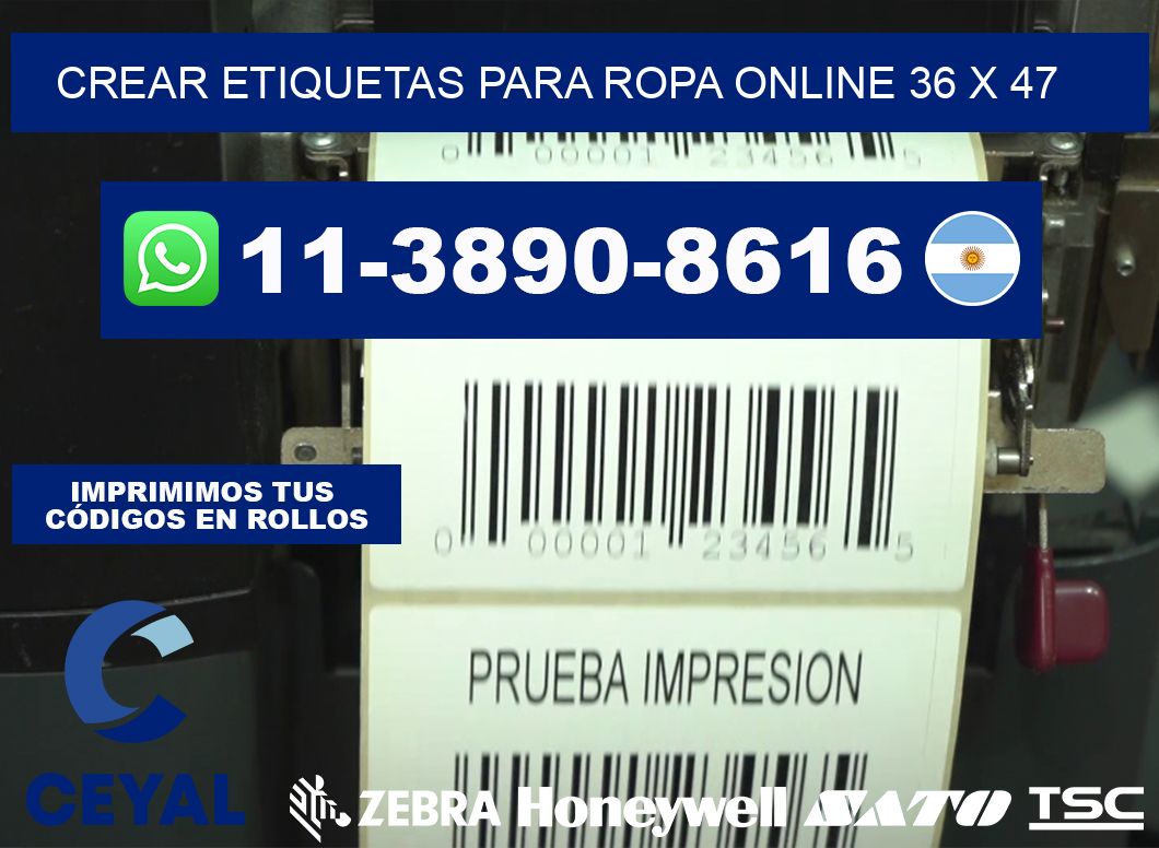 Crear etiquetas para ropa online 36 x 47