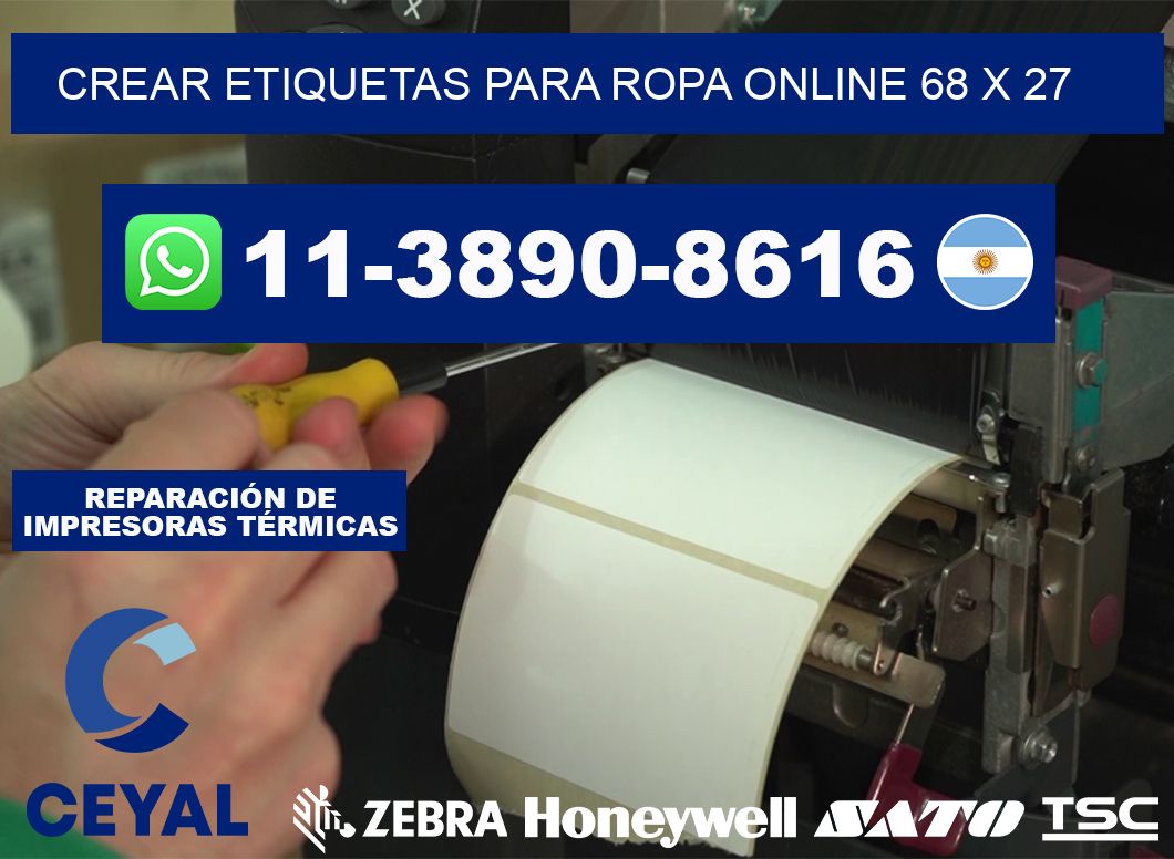 Crear etiquetas para ropa online 68 x 27