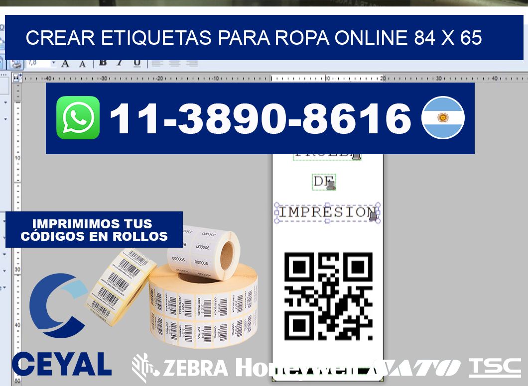 Crear etiquetas para ropa online 84 x 65