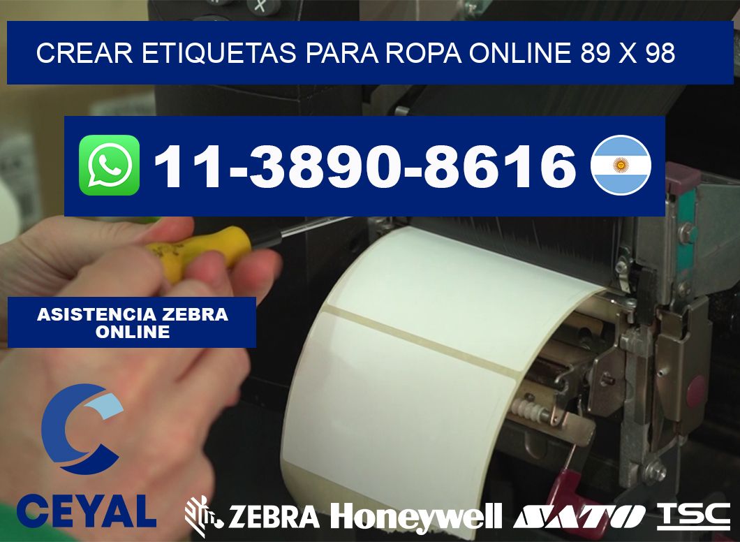 Crear etiquetas para ropa online 89 x 98