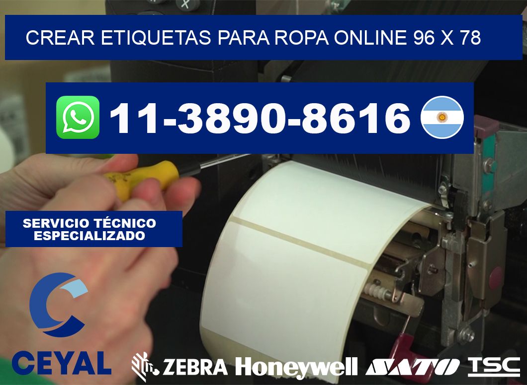 Crear etiquetas para ropa online 96 x 78