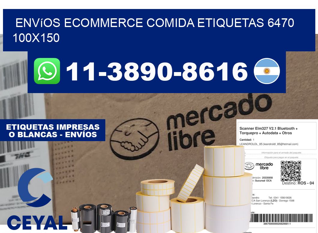Envíos Ecommerce comida etiquetas 6470 100x150