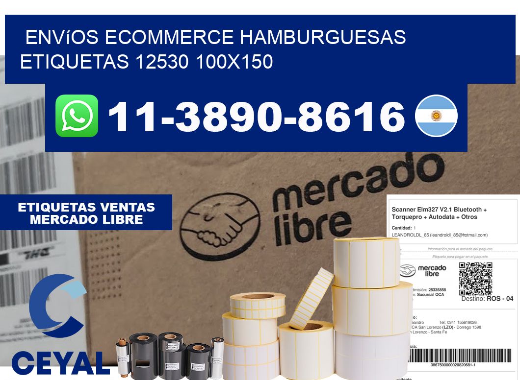 Envíos Ecommerce hamburguesas etiquetas 12530 100x150