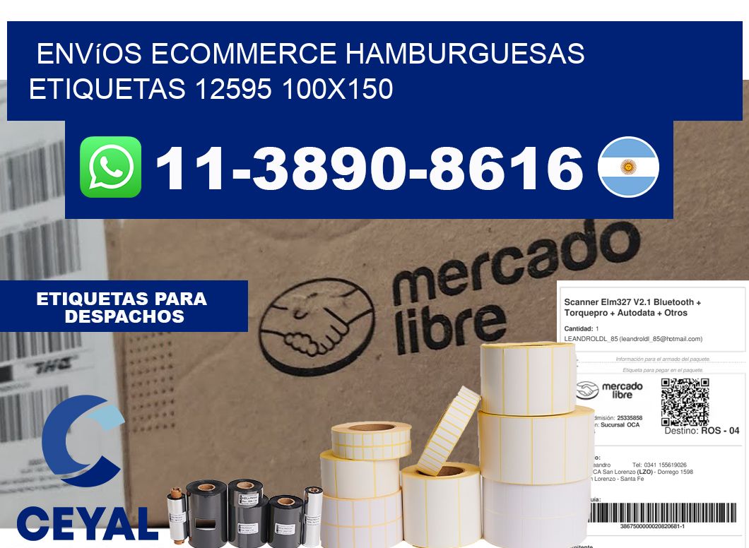 Envíos Ecommerce hamburguesas etiquetas 12595 100x150
