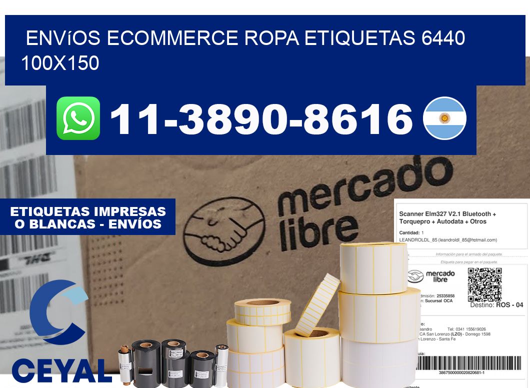 Envíos Ecommerce ropa etiquetas 6440 100x150