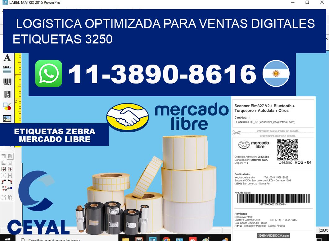 Logística optimizada para ventas digitales  etiquetas 3250