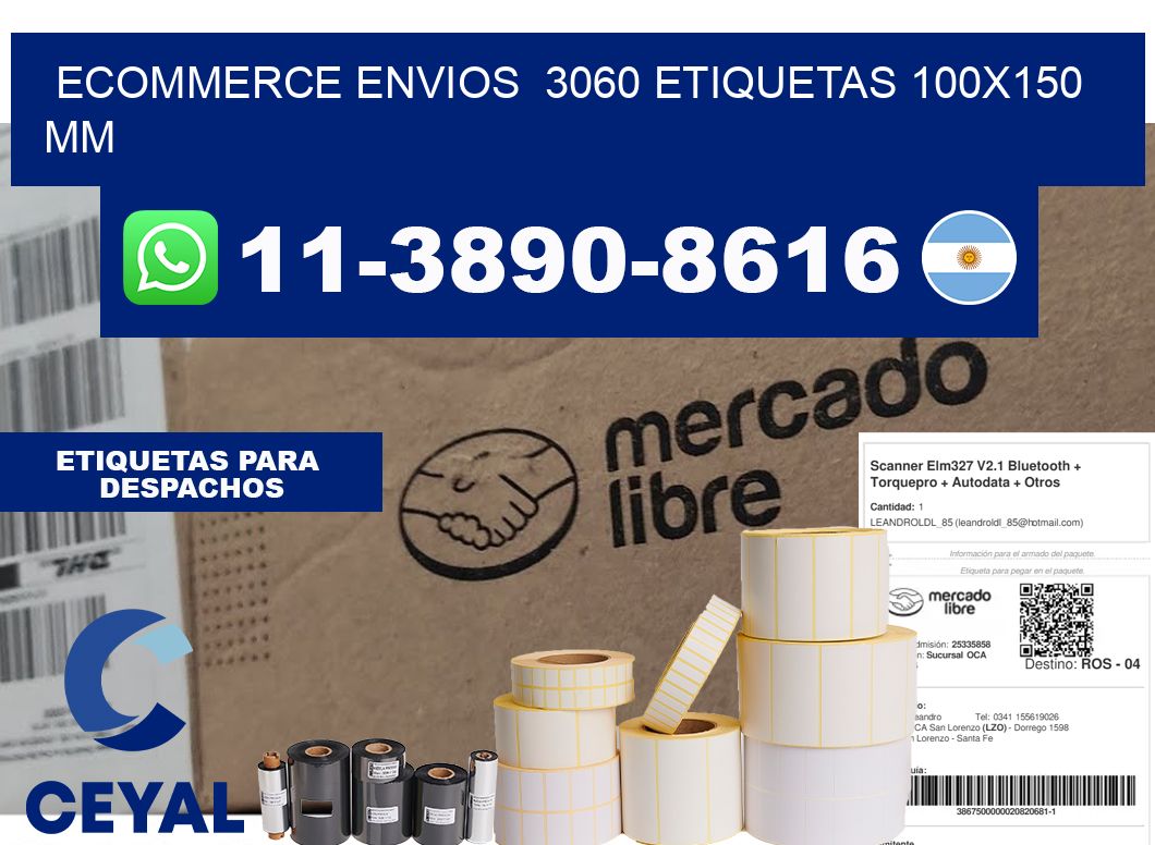 ecommerce envios  3060 etiquetas 100x150 mm